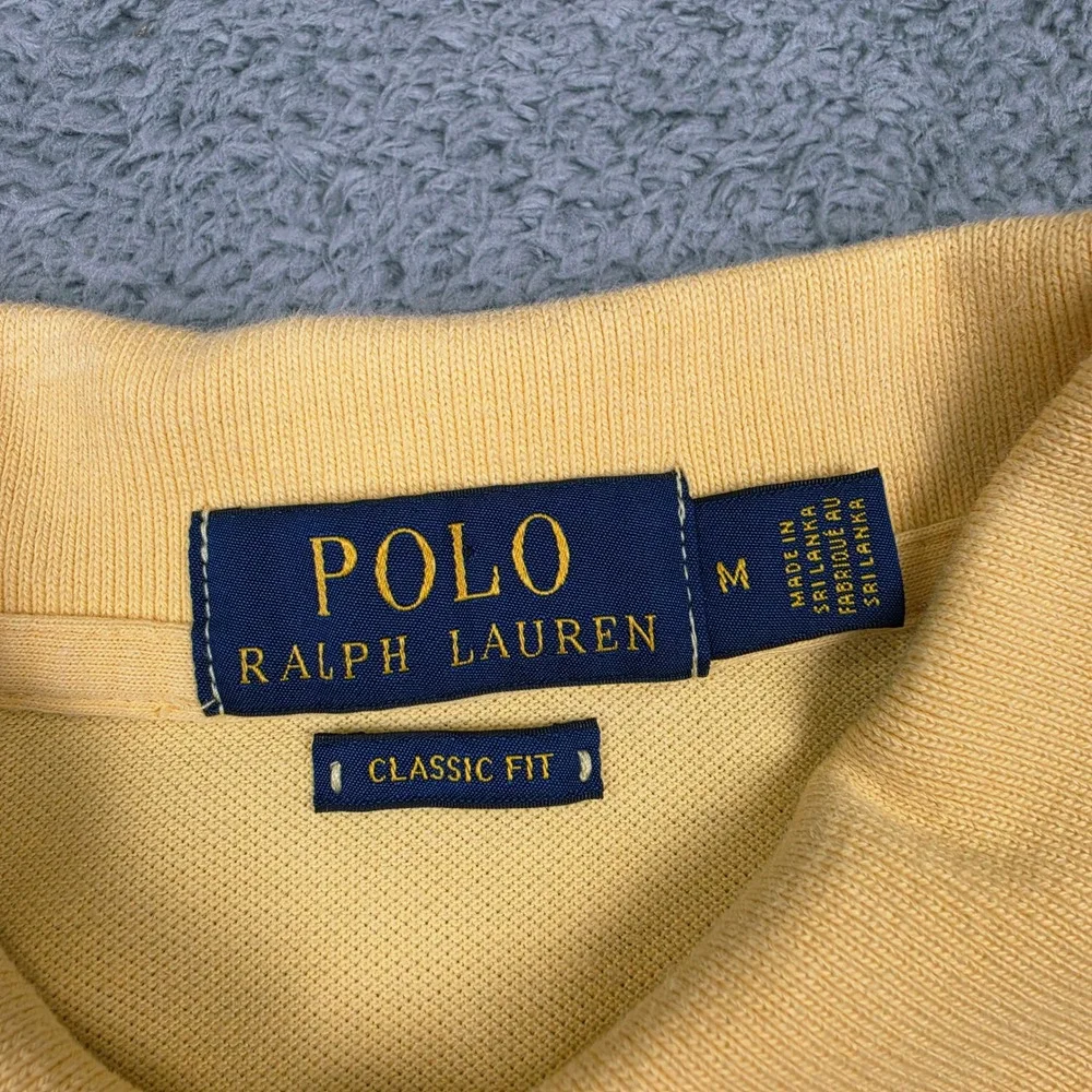 Polo Ralph Lauren Polo Shirt Mens M Yellow Big Pony Classic Fit Short Sleeve 3